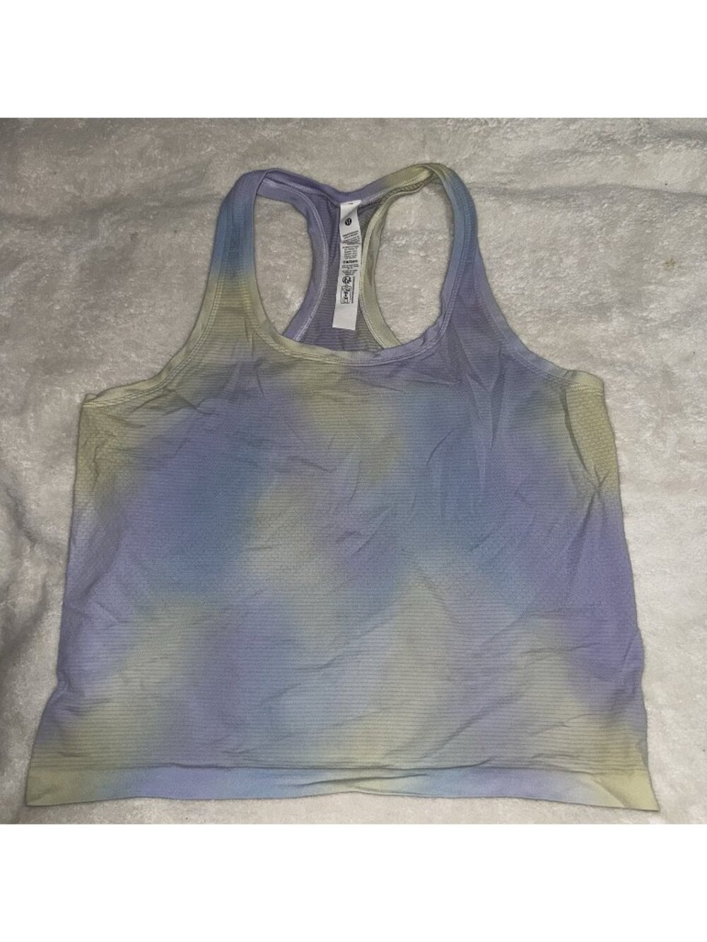 Lululemon Swiftly Tech Racerback Tank Womens 10 Purple Blue Yellow Ombre